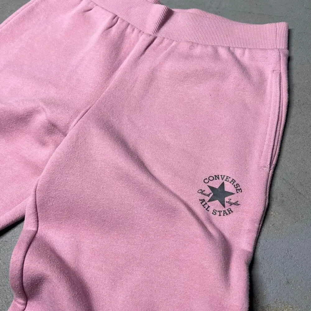 Girls Flared Pink Converse Sweatpants - Size Large